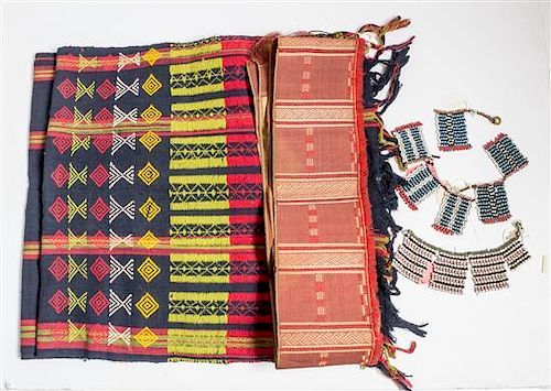 * A Collection of Asian Articles Woven textile 103 1/2 x 17 inches.