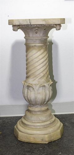 A Marble Pedestal Height 34 1/2 inches.