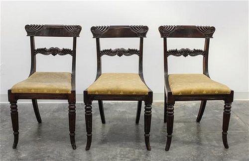 A Set of Three Mahogany Regency Side Chairs