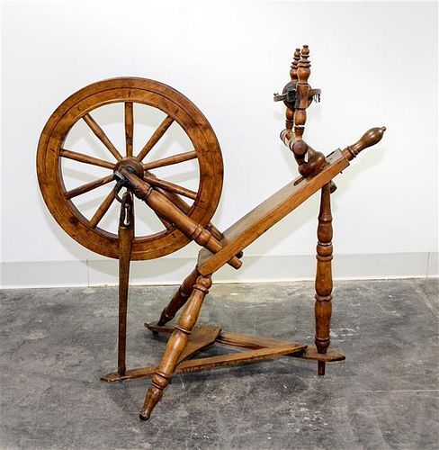 An American Fruitwood Spinning Wheel
