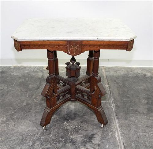 A Victorian Oak Parlor Table