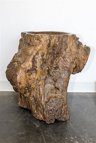 A Modern Wood Umbrella Stand Height 22 7/8 inches.