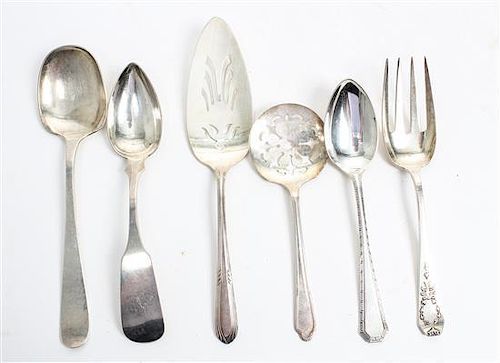 * Twenty-One American Sterling Silver Serving Articles, Various Makers 19TH/20TH CENTURY, including spoons, ladles, butters a