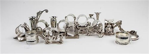 A Collection of Silver and Silver-Plate Napkin Rings