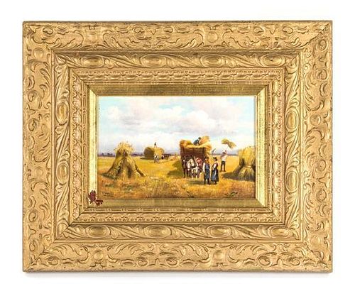 Artist Unknown, (likely 19th century) , Tending the Haystacks