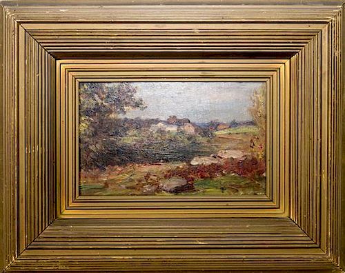 Frederick P. Vinton, (American, 1846-1911), Landscape with Cottage