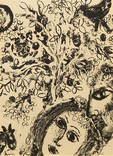 Marc Chagall, (French/Russian, 1887-1985), Le couple devant l'arbre from Chagall Lithographe, 1960