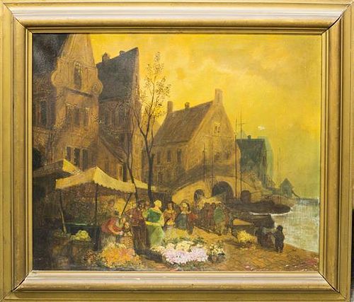 * Carl Duxa, (Austrian, 1871-1937), Village Scene
