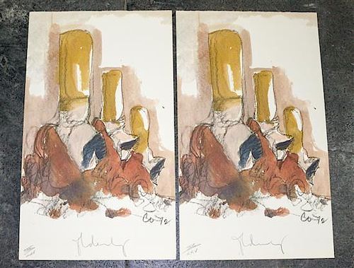 * Claes Oldenburg, (American, b. 1929), Untitled, 1972 (two works)