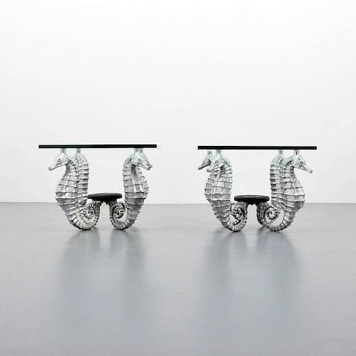 Seahorse End Tables, Manner of Arthur Court