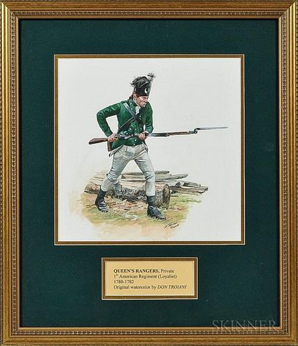 Original Don Troiani Watercolor Figure Study of a Private in the Queen's Rangers