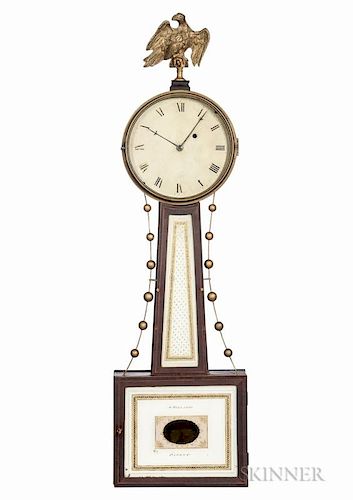 Simon Willard Patent Timepiece or "Banjo" Clock with Signed "Willard & Nolen" Lower Tablet