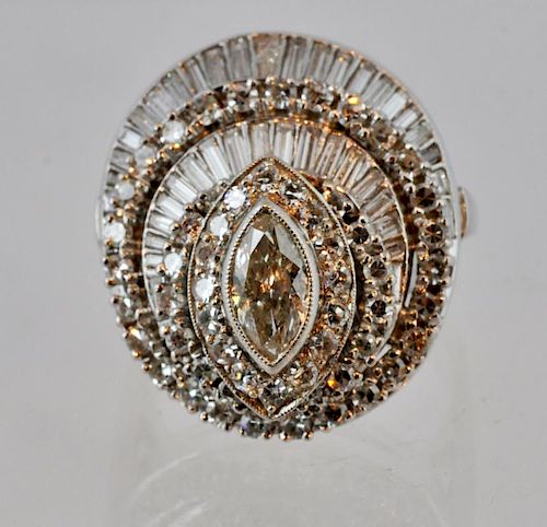 Platinum & Multistone Diamond Ring Size 8.5