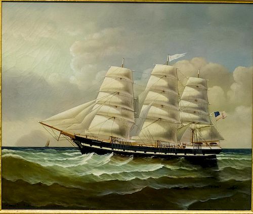 D. Tayler (American, 20th C.)- Nautical Oil