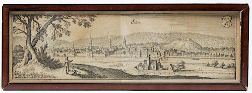 City View of Calw, Germany, Matthaus Merian, 1643