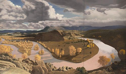 Chama River at Abiquiu (Triptych) by Thomas Crotty