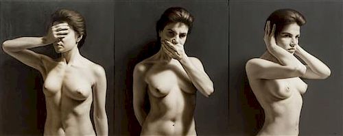 * Bernardo Torrens, (Spanish, b. 1957), Triptych, 2004