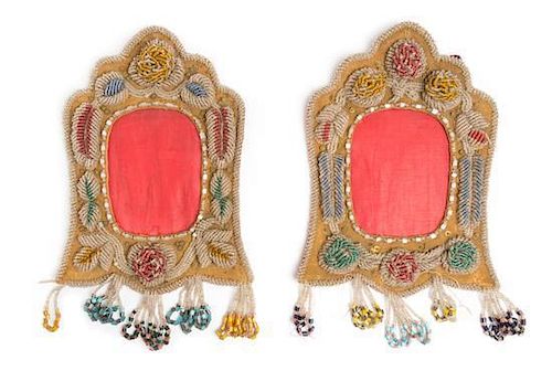 A Pair of Iroquois Beaded Frames Height 11 x 7 3/4 inches