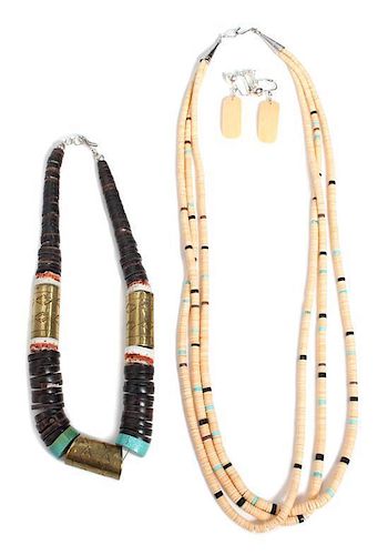 Four Santo Domingo Necklaces Length of first 26 inches.