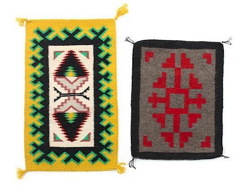 Two Navajo Rugs First: 13 3/4 x 10 3/4 inches.