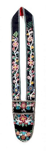 Two Woodlands Beaded Trade Cloth Articles Length of bandolier 34 inches overall.