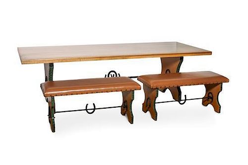 Thomas C. Molesworth (1890-1977), Western Style Dining Room Set Height of table 29 x length 96 x depth 41 inches.