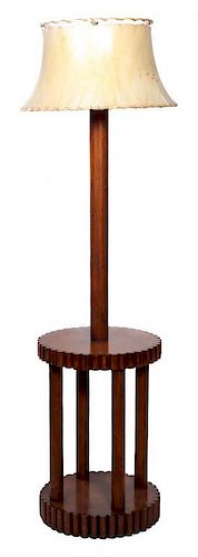 A Molesworth Style Wood Floor Lamp Height 65 x diameter 19 1/2 inches.