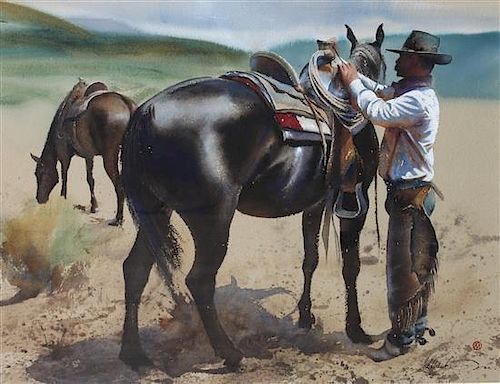 William Matthews, (American, b. 1949), Horses and Man