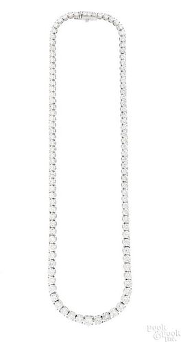 Platinum and diamond riviera necklace