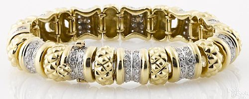 18K yellow gold and diamond bracelet