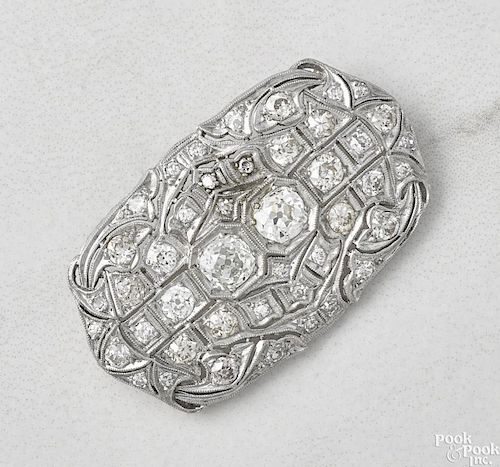 Art Deco platinum and diamond brooch