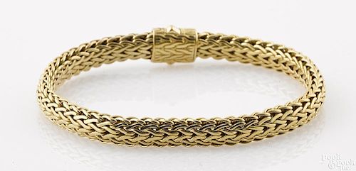 18K yellow gold woven bracelet