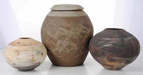 Three Elma Johnson Pottery Vessels