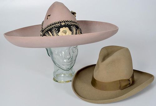 Tardan Embellished Felt Sombrero PLUS Felt Hat, From an American Museum
