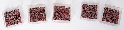Collection of Red Glass Tube Beads, From a New York Collector