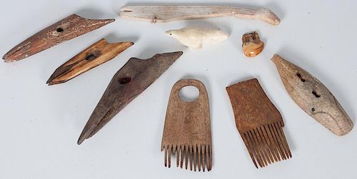Collection of Arctic Bone and Walrus Ivory Tools