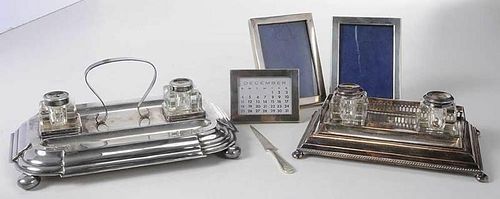 Six Silver Desk Items