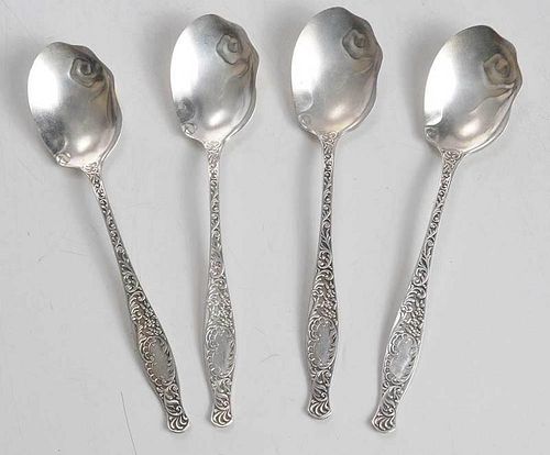 Twelve Sterling Oyster Spoons