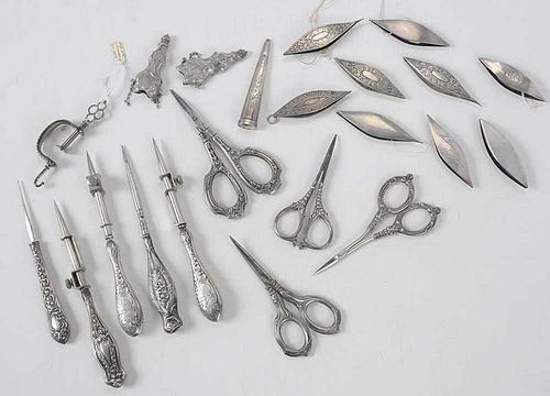 22 Silver Sewing Items