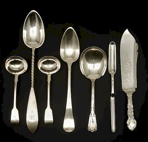 7 Sterling serving pieces