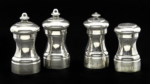 4 Sterling salt and pepper grinders