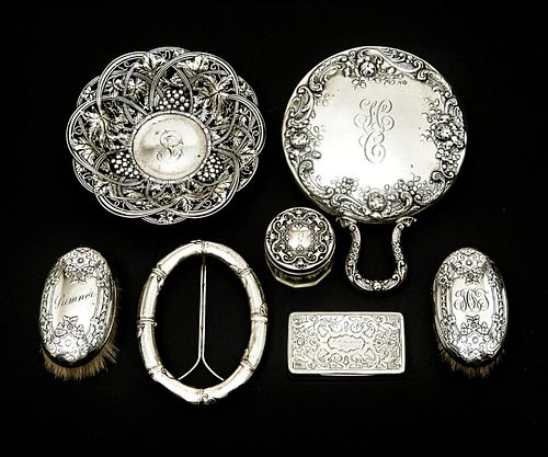 7 Silver accessories including 5 sterling