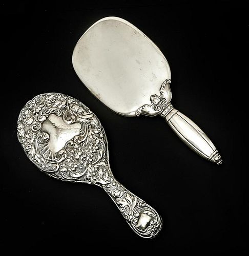 2 Sterling hand mirrors
