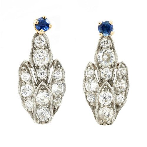14k sapphire studs/white gold diamond earring jackets.
