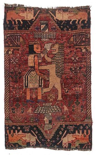 Antique Persian Shiraz Qashkai hand woven rug