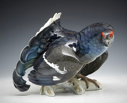 Rosenthal, "Black Cock", figure of a rooster