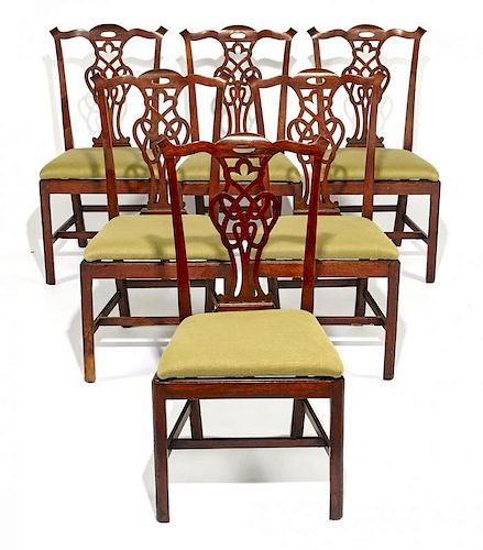 Set of 6 Mahogany Chippendale Chairs, 19th c