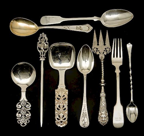 11 Continental silver serving pieces
