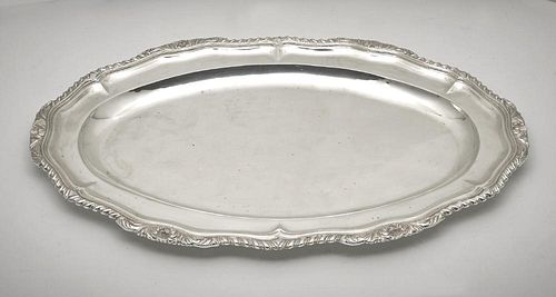 Mexican sterling large oval tray, 22"l
