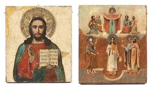 2 Icons with Christ Figures